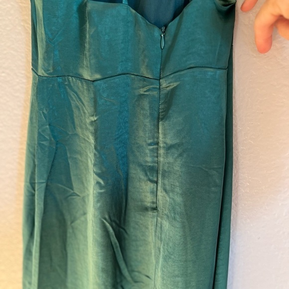 Make it Elegant Emerald Green Satin Strappy Maxi Dres - Picture 10 of 12